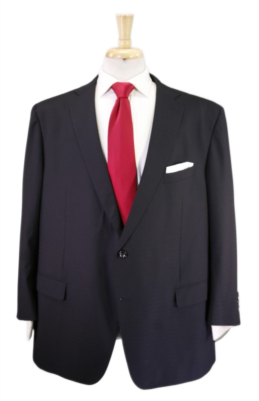 Custom Tailored Bespoke Black Tone Checkered 2-Btn Wool Suit 50R